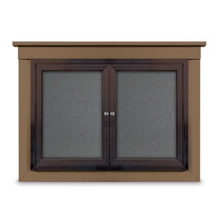United Visual Products 18"x24" 1-Door Enclosed Letterboard, Header, Green Felt/Cherry UV2620HD-CHERRY-GREEN
